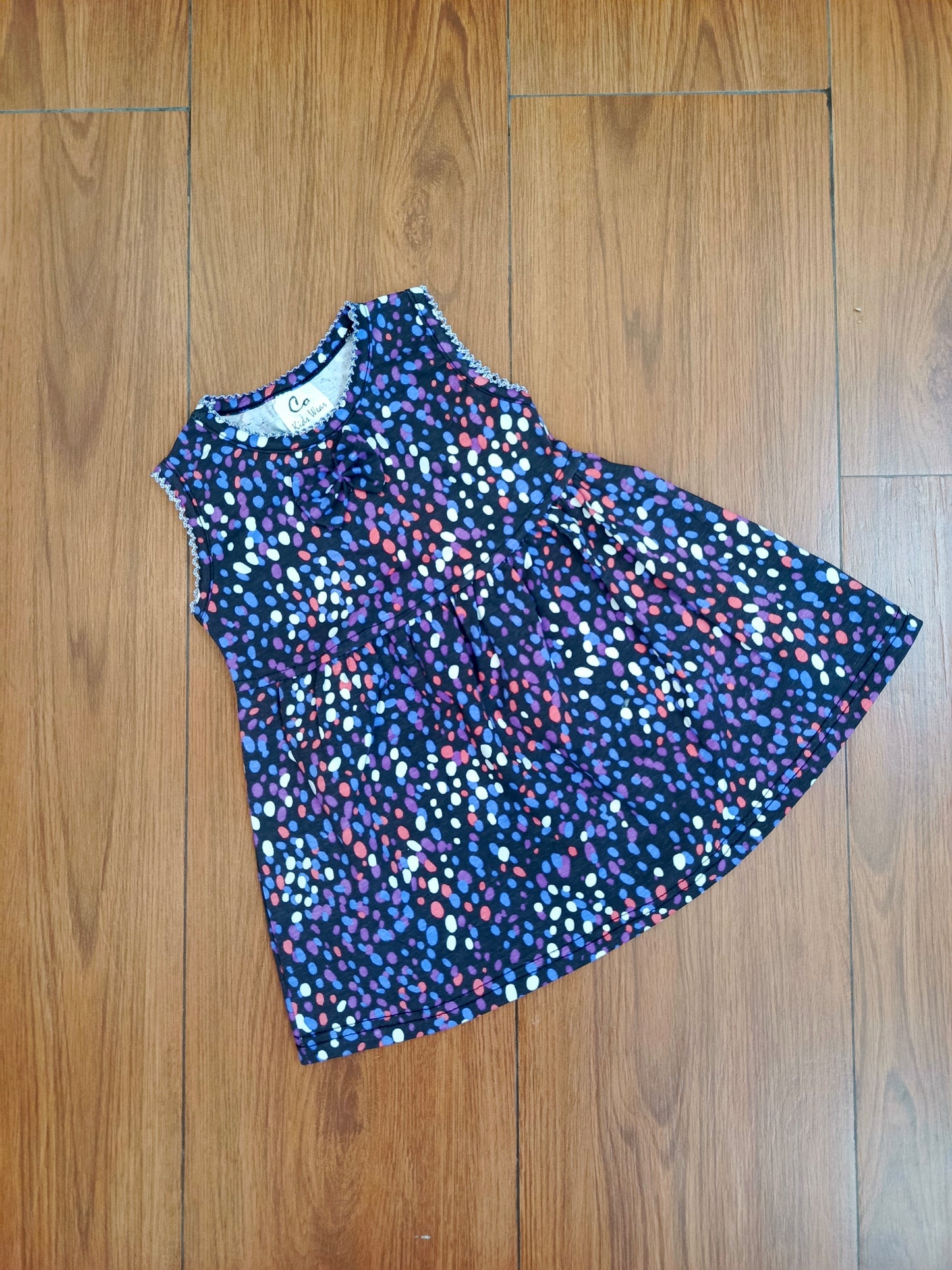 Blue polka baby summer frock
