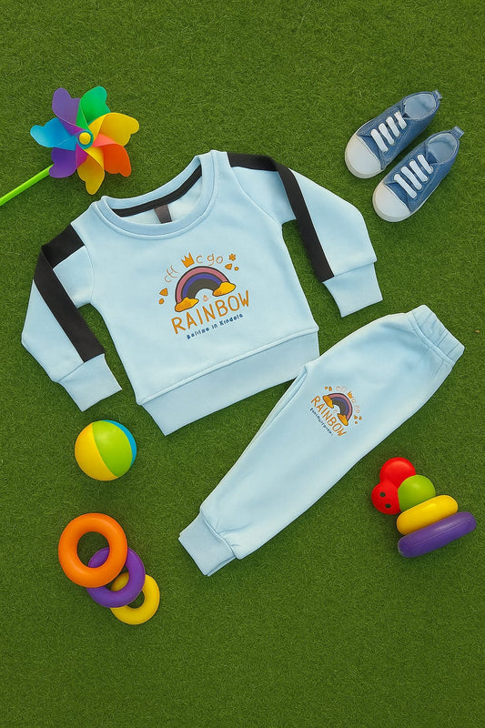 Sky blue rainbow kids tracksuit