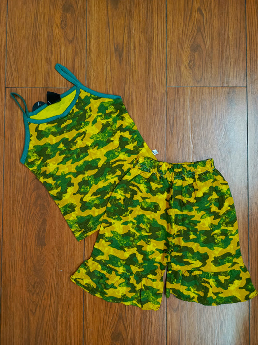 Yellow camo baby tanktop suit