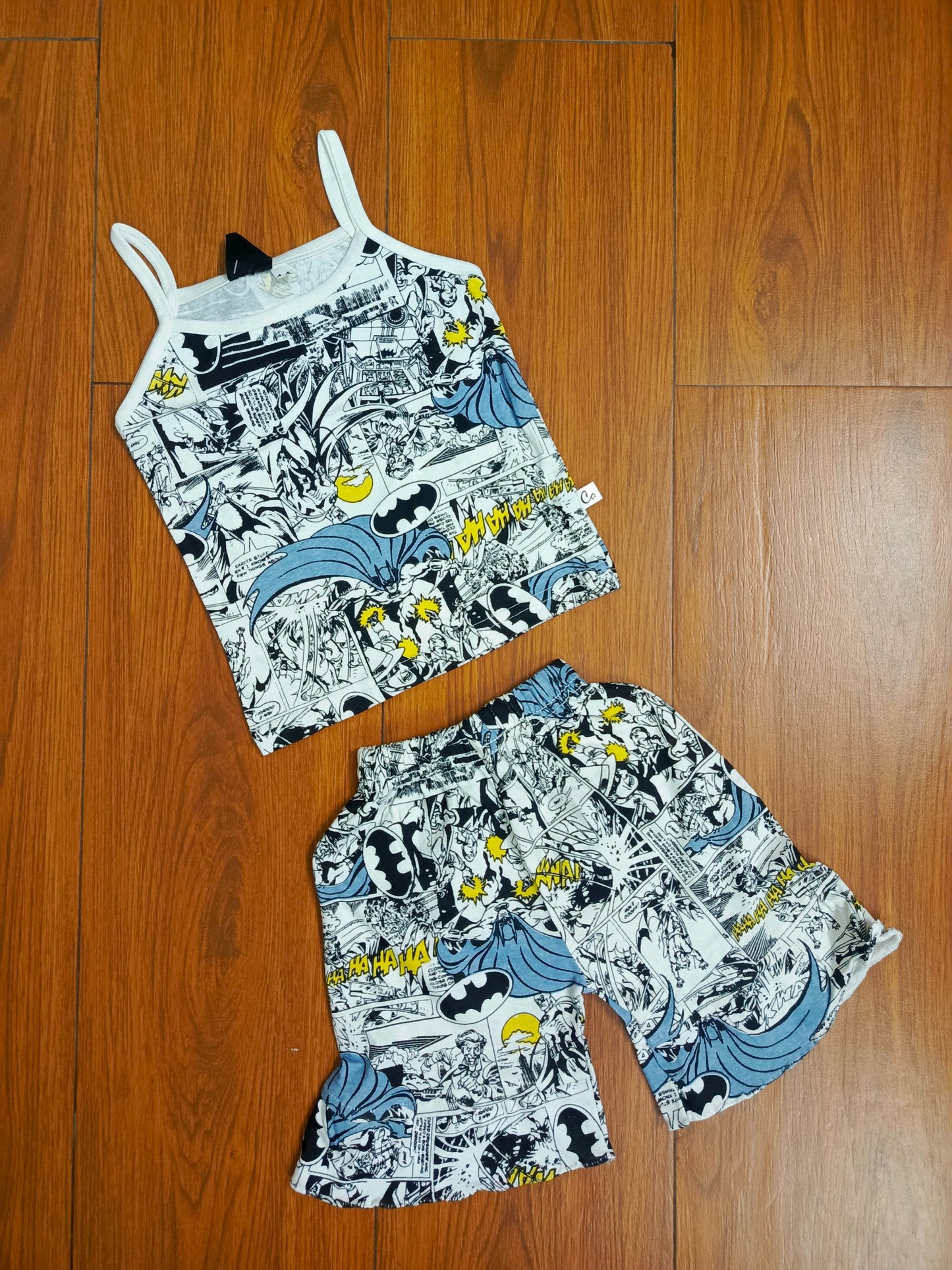 Cartoon print kids tanktop set