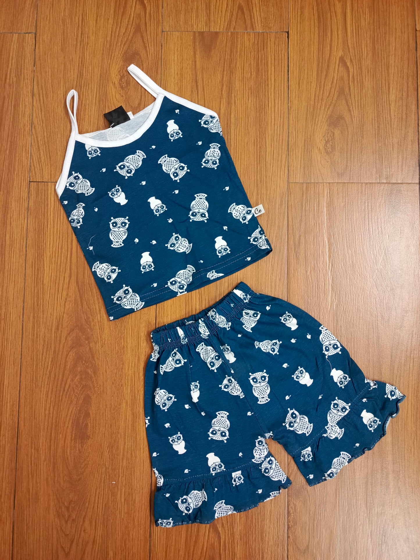 Blue cartoon tanktop set