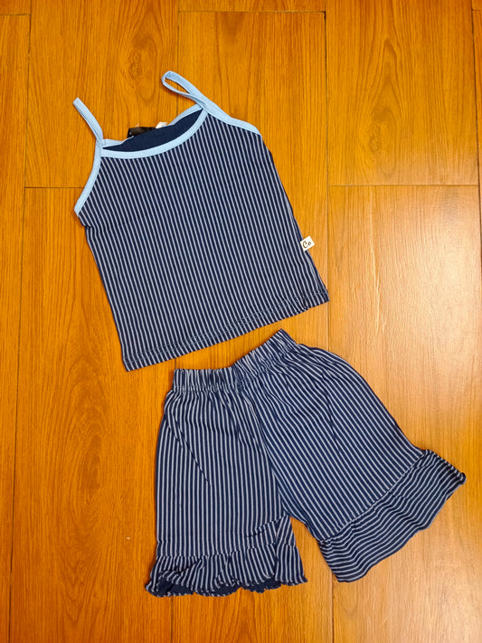 Blue strips kids tanktop set