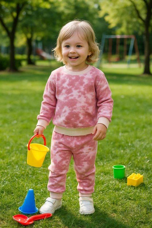 Purple tye&tye fleece tracksuit