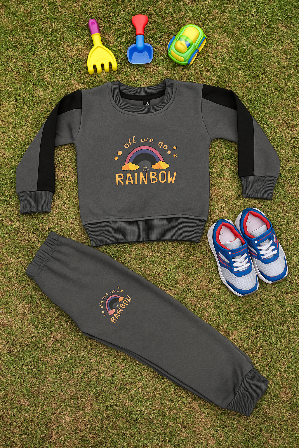 Rainbow print kids track suit
