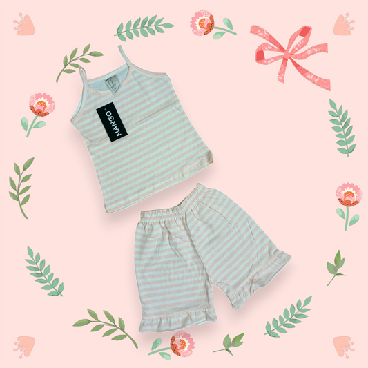 Peach stripe tanktop set