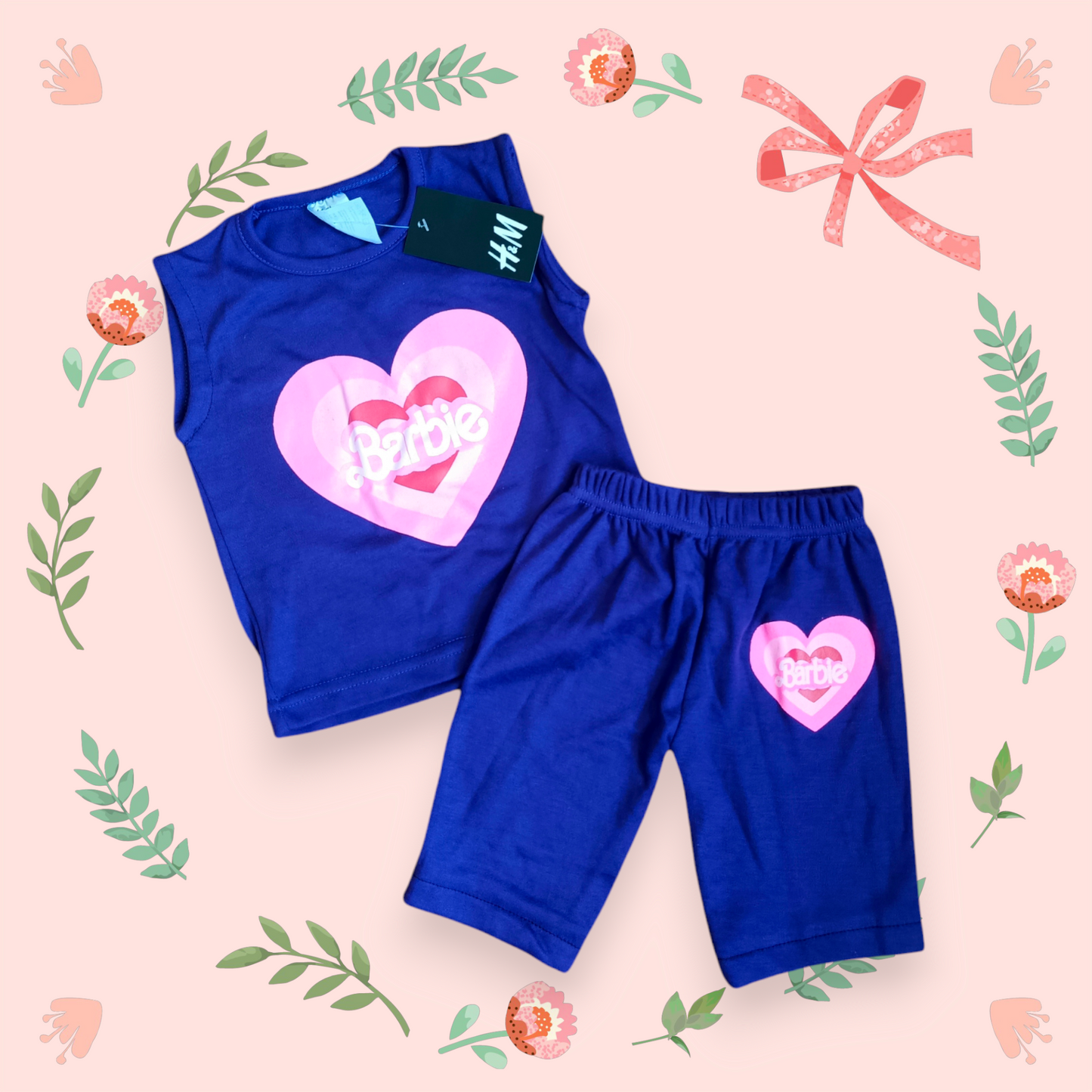 Purple Barbie heart sando suit