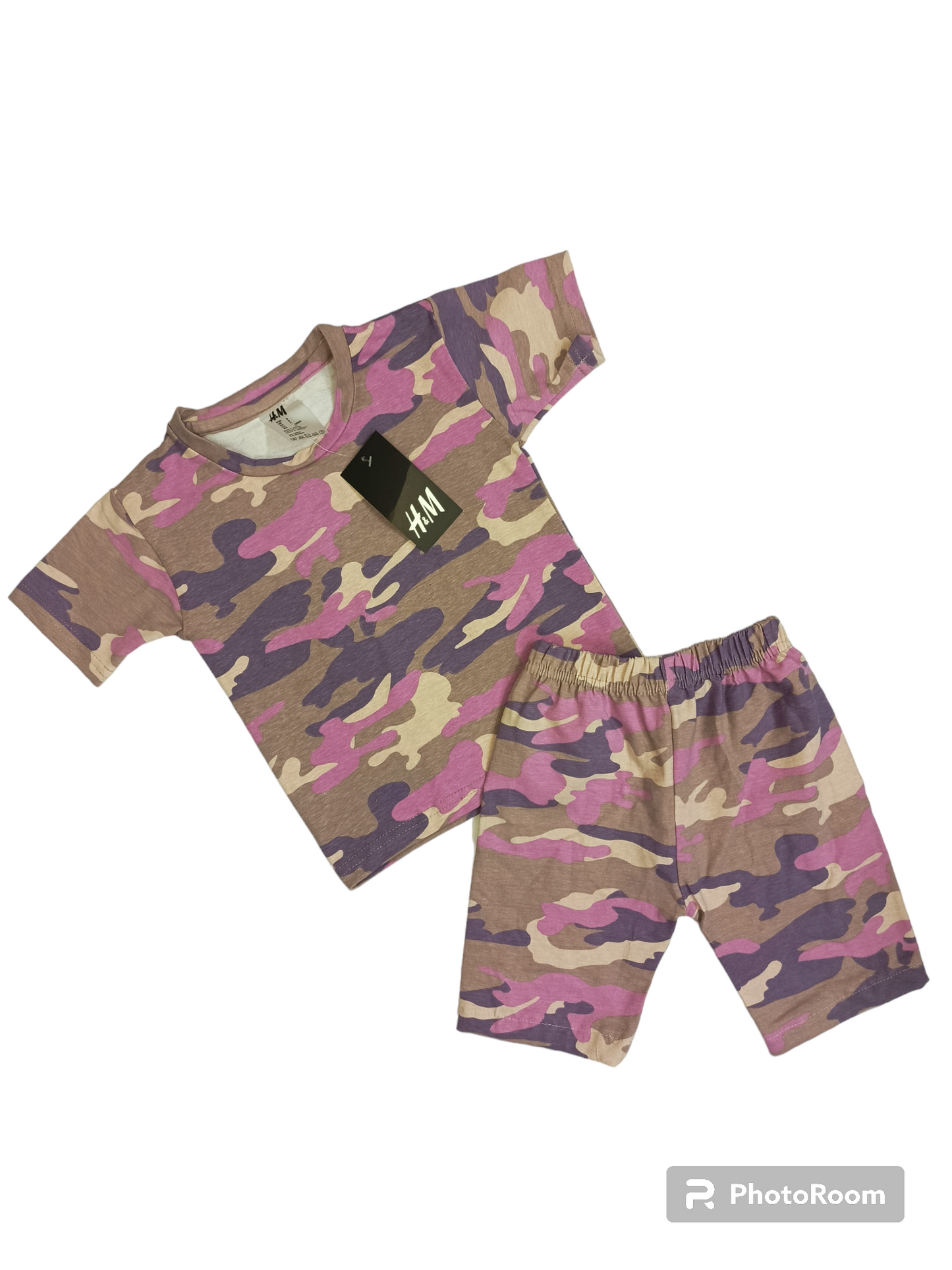 Purple camo shorts suit