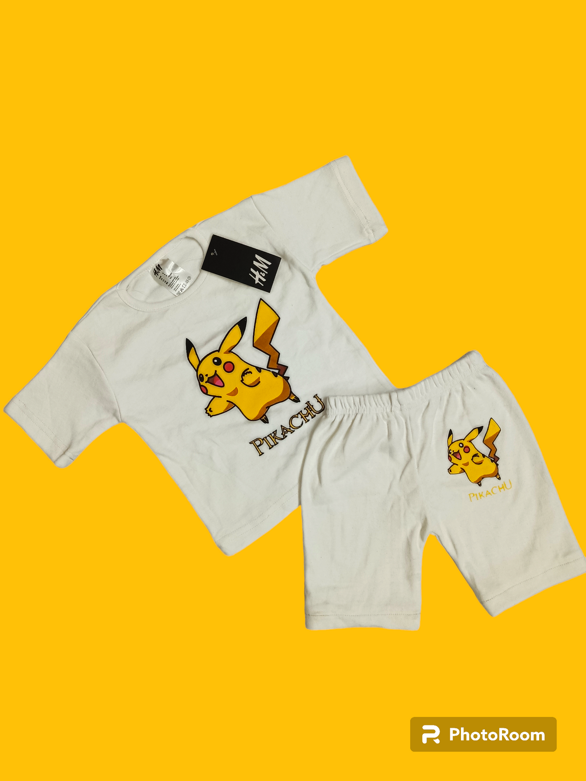 Pokemon shorts suit white