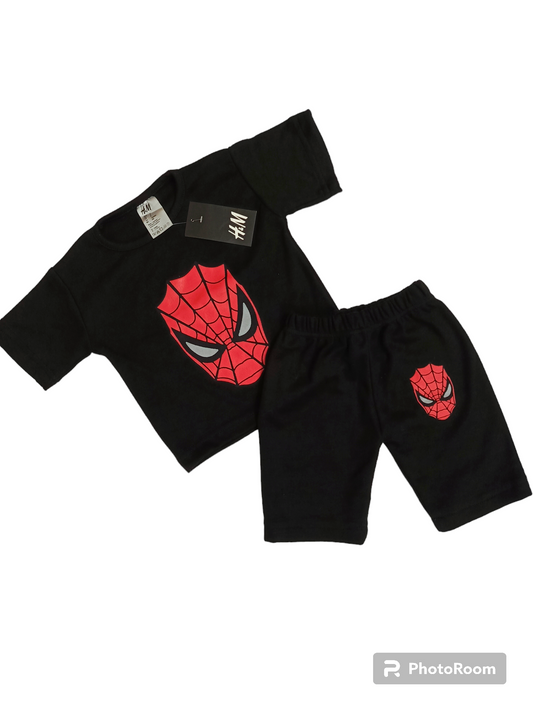 Spider man black shorts suit