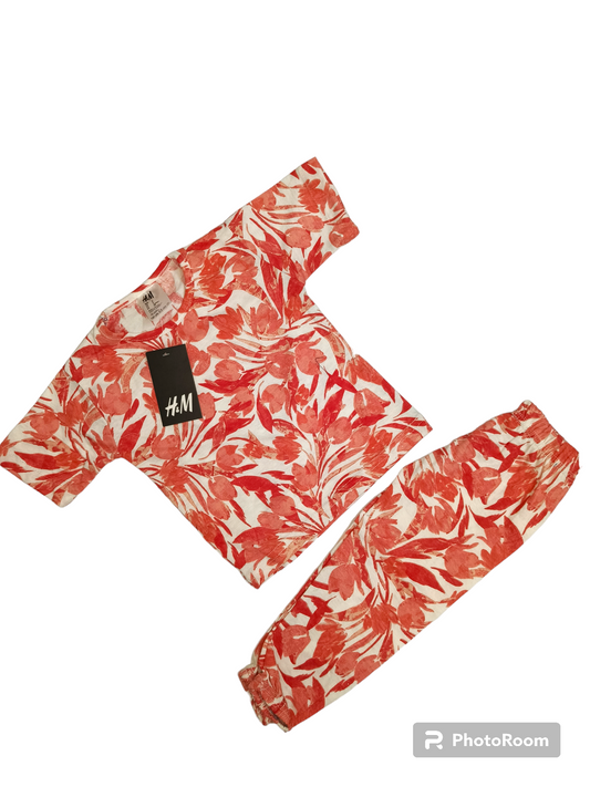 Orange leaves half sleeves suit