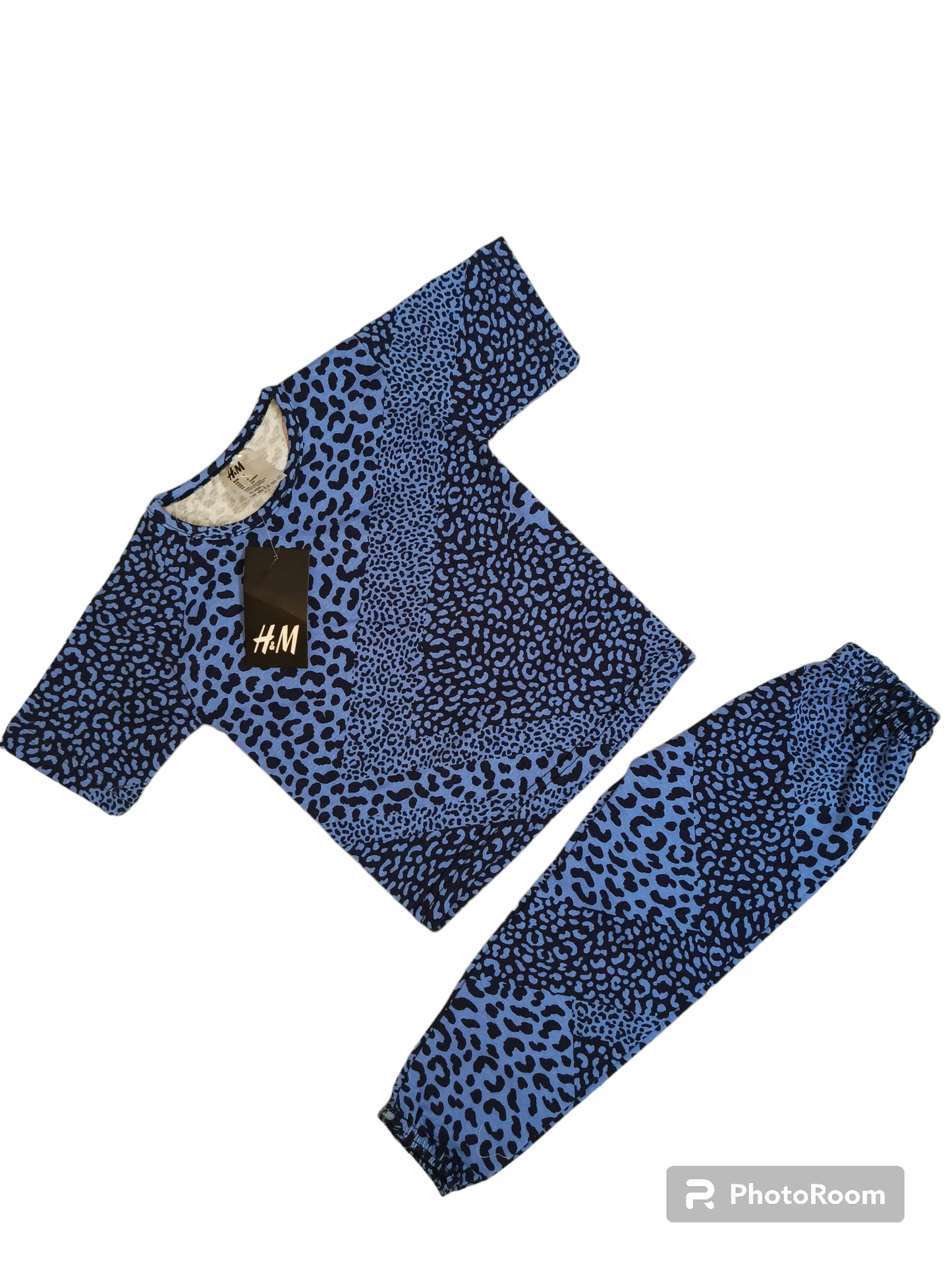 Blue cheeta half sleeves suit