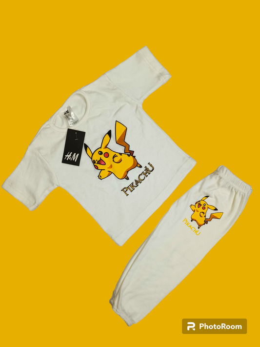 Pokemon white half sleeves suit