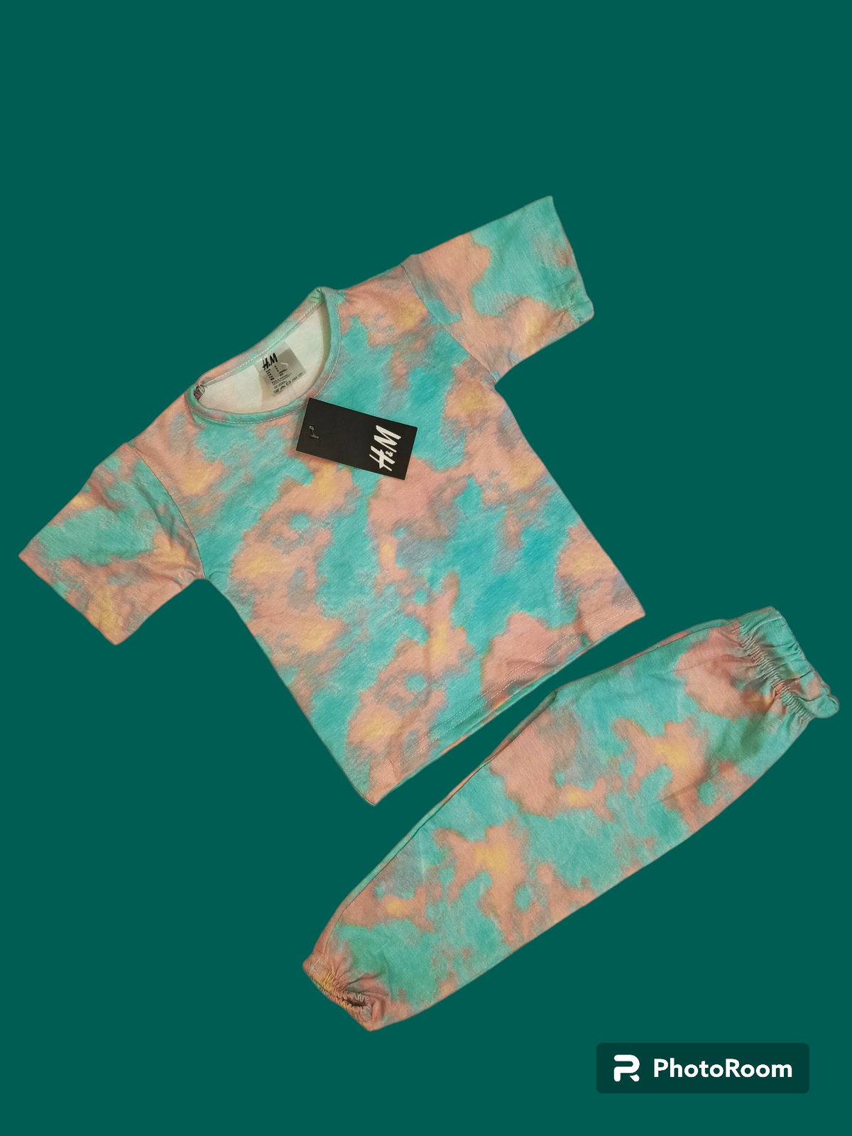 Green tye & dye half sleeves suit