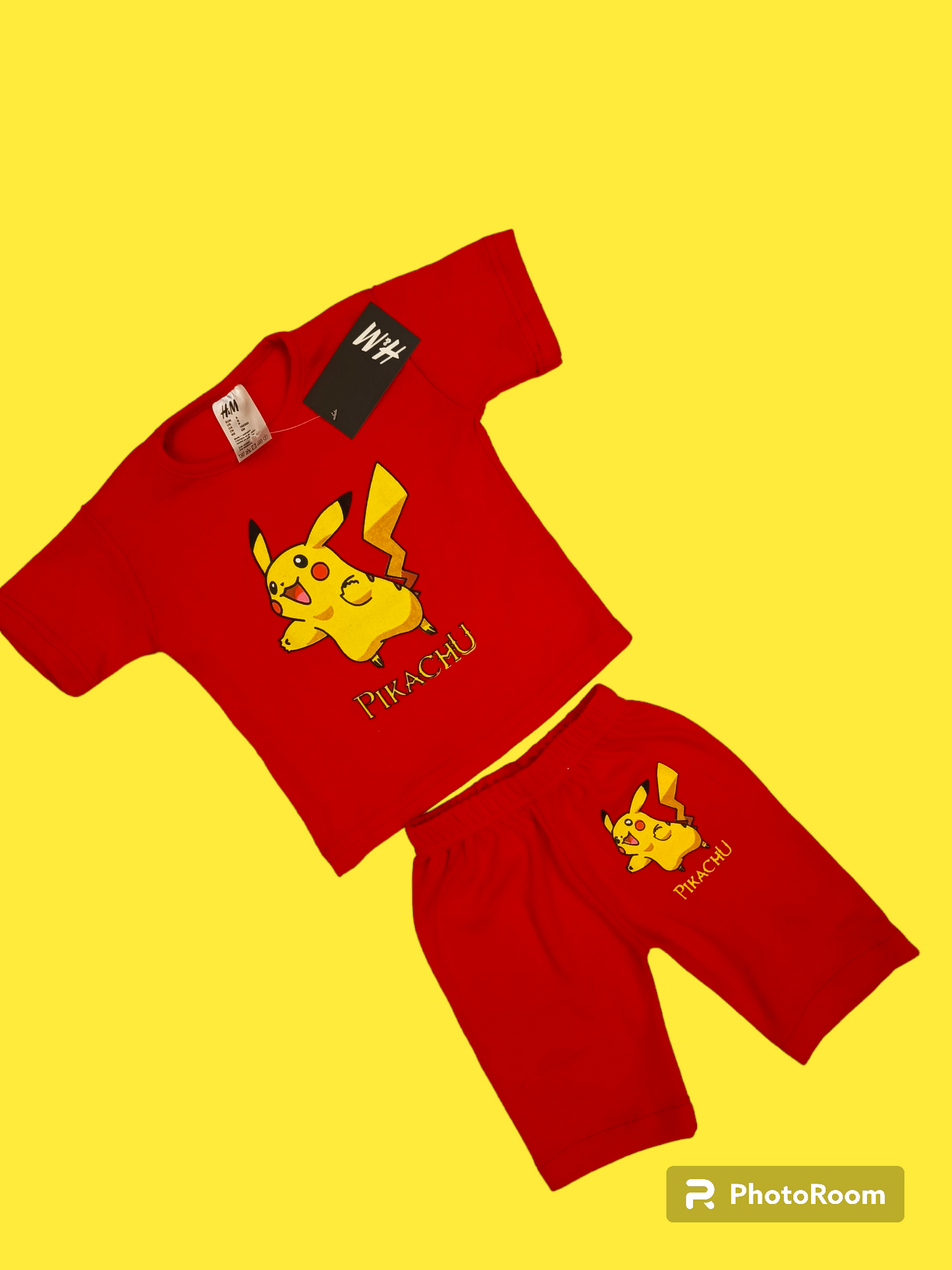 Red Pokemon shorts suit