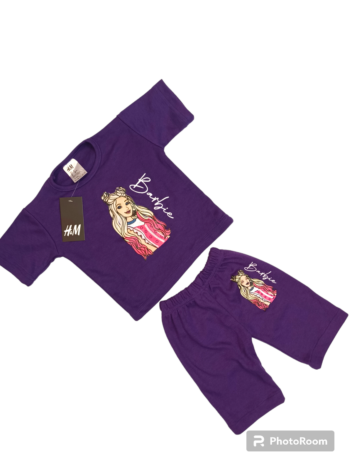 Purple Barbie doll shorts suit