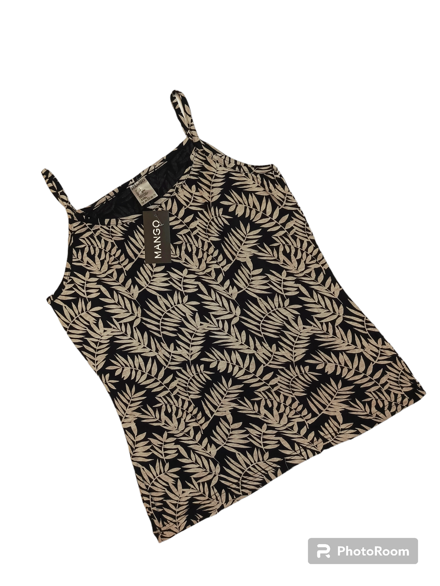 Black flowers ladies tanktop