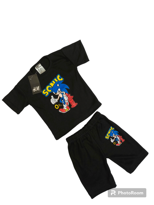 Sonic black kids summer suit