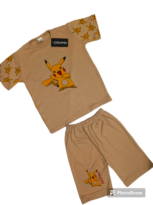 Brown pokemon shorts suit 6 years to 9 years