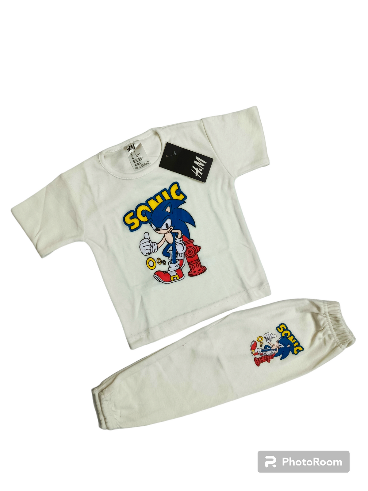 White sonic half sleeves suit