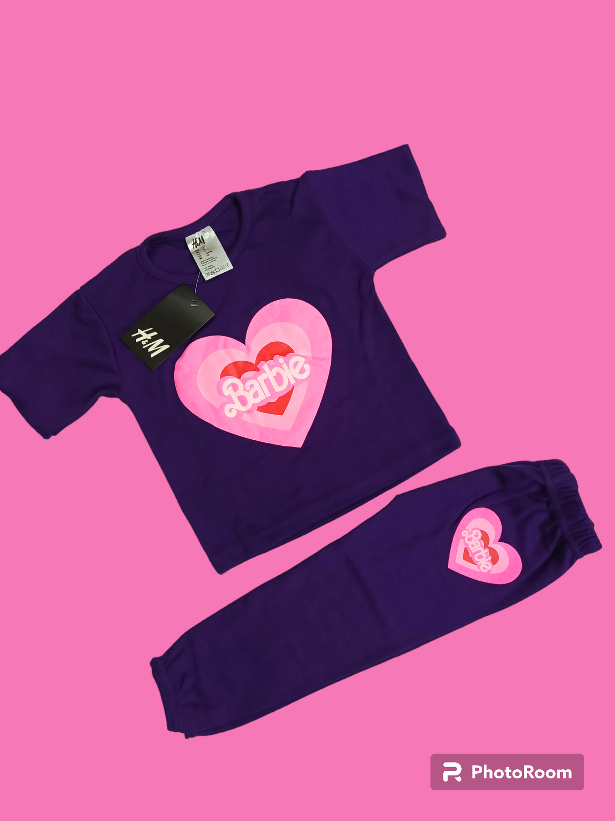 Purple barbie heart half sleeves suit