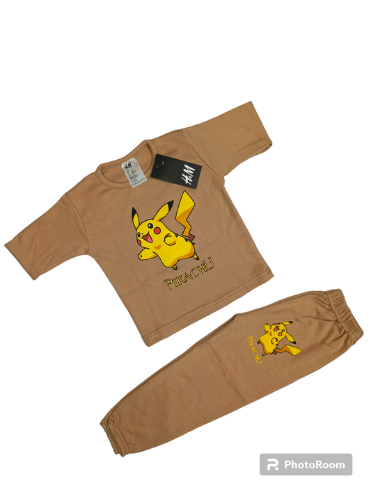 Brown pokemon half sleeves suit