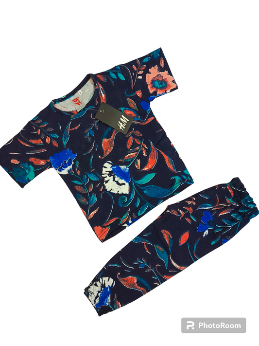 NavyBlue orange multi half sleeves suit