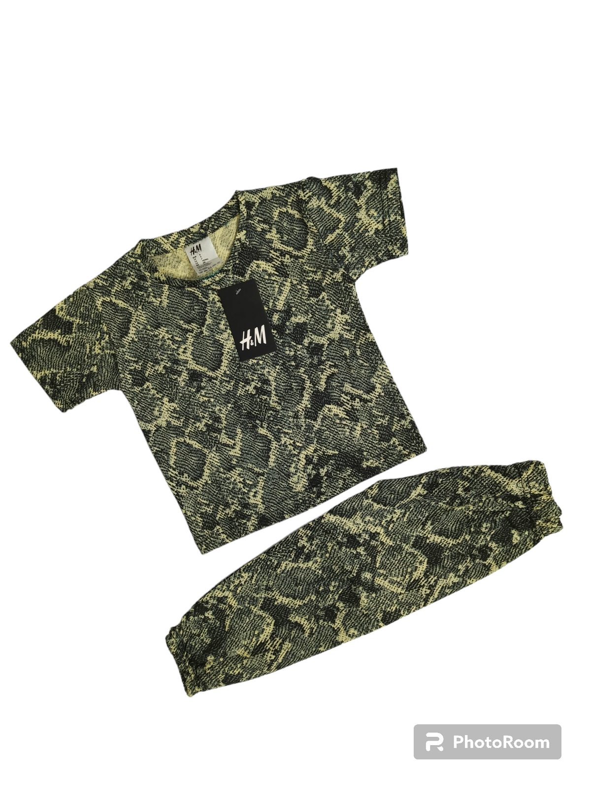 Olive print casual tracksuit