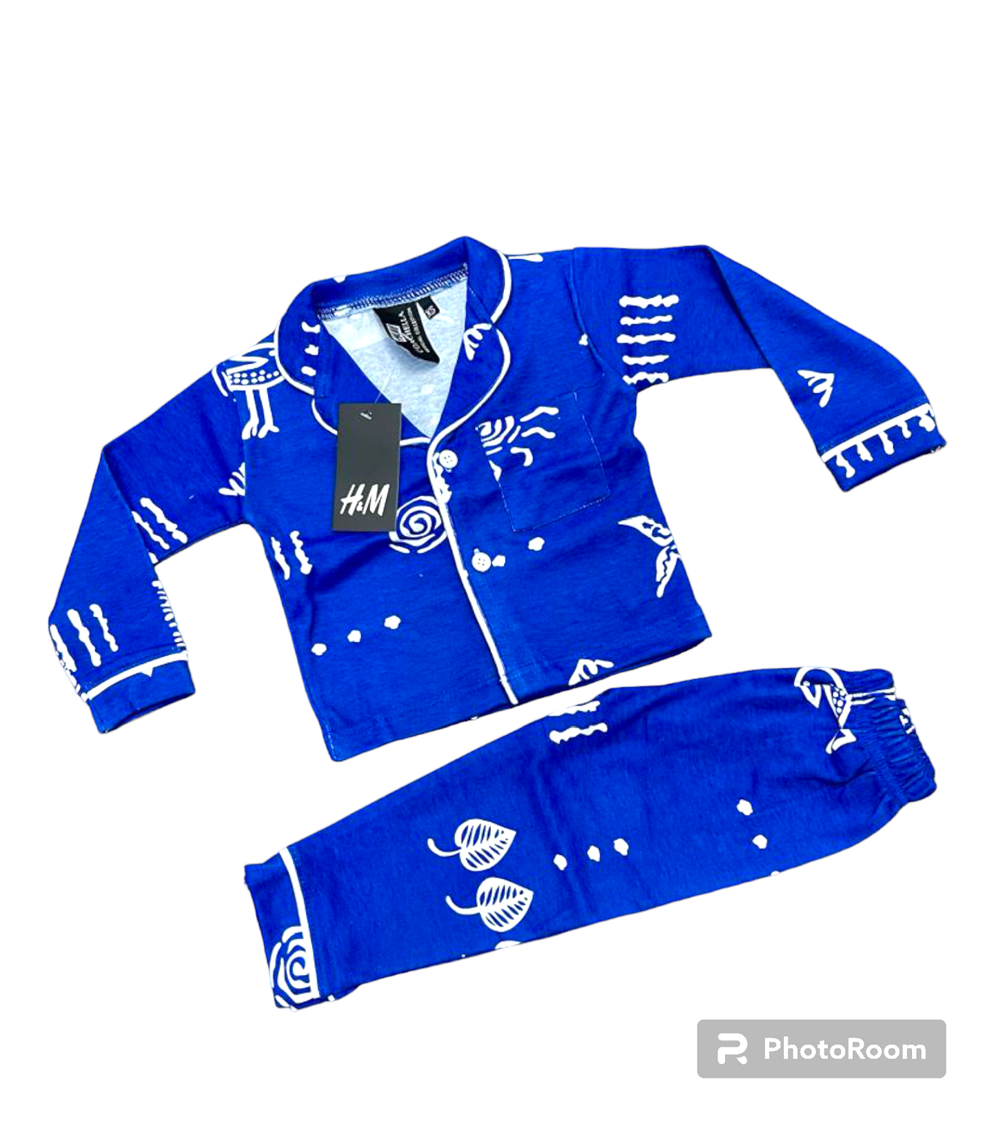 Royal blue pajama suit