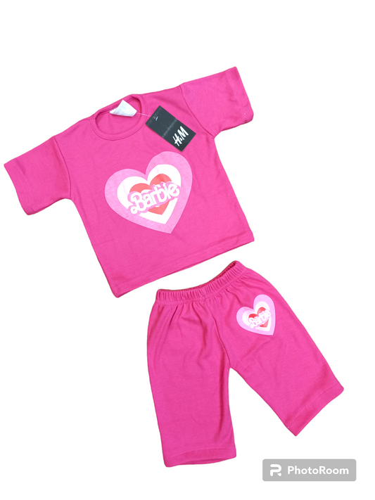 Pink heart shorts suit