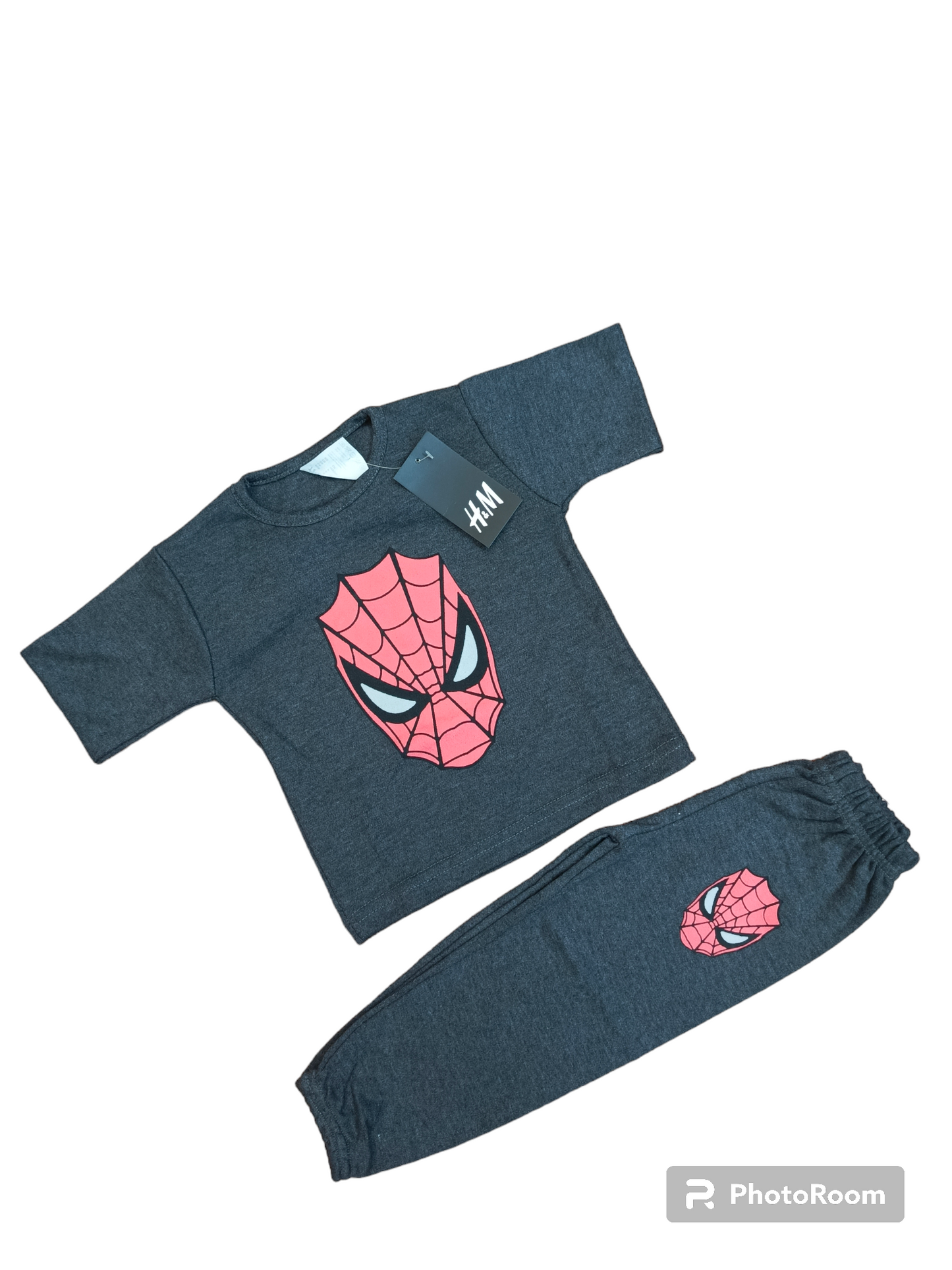 Dark grey spiderman half sleeves suit