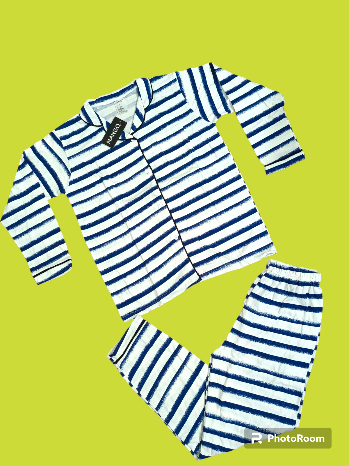 Blue & white stripes ladies pj's