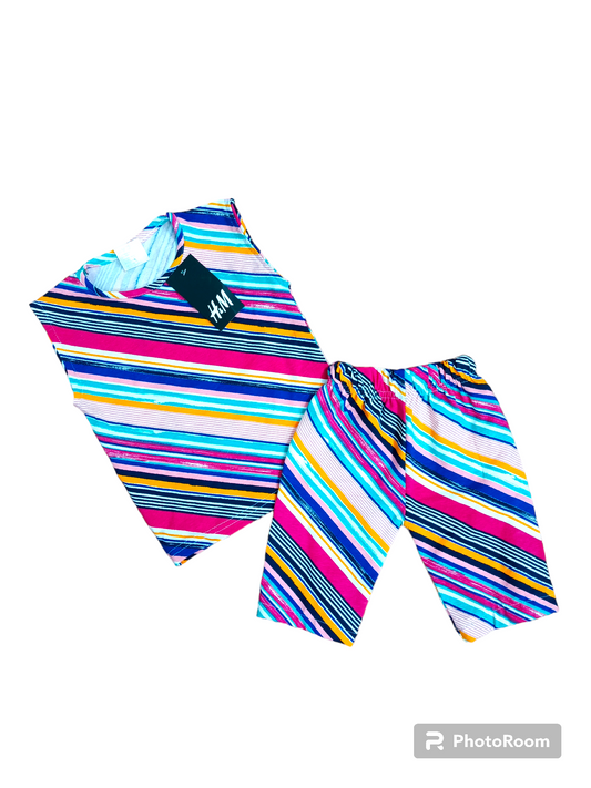 Rainbow stripes sando suit