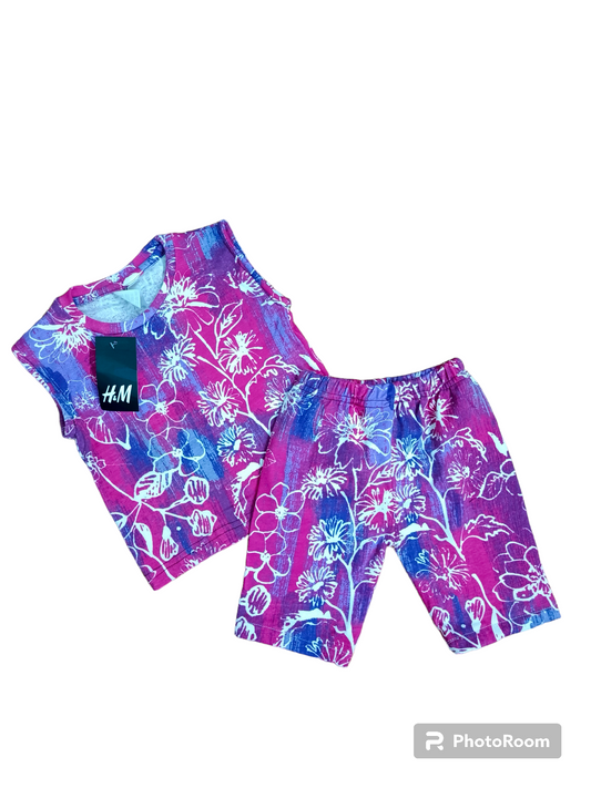 Pink blueish sando suit