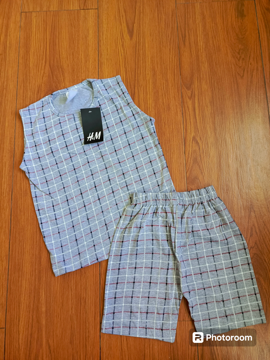 Grey check sando suits