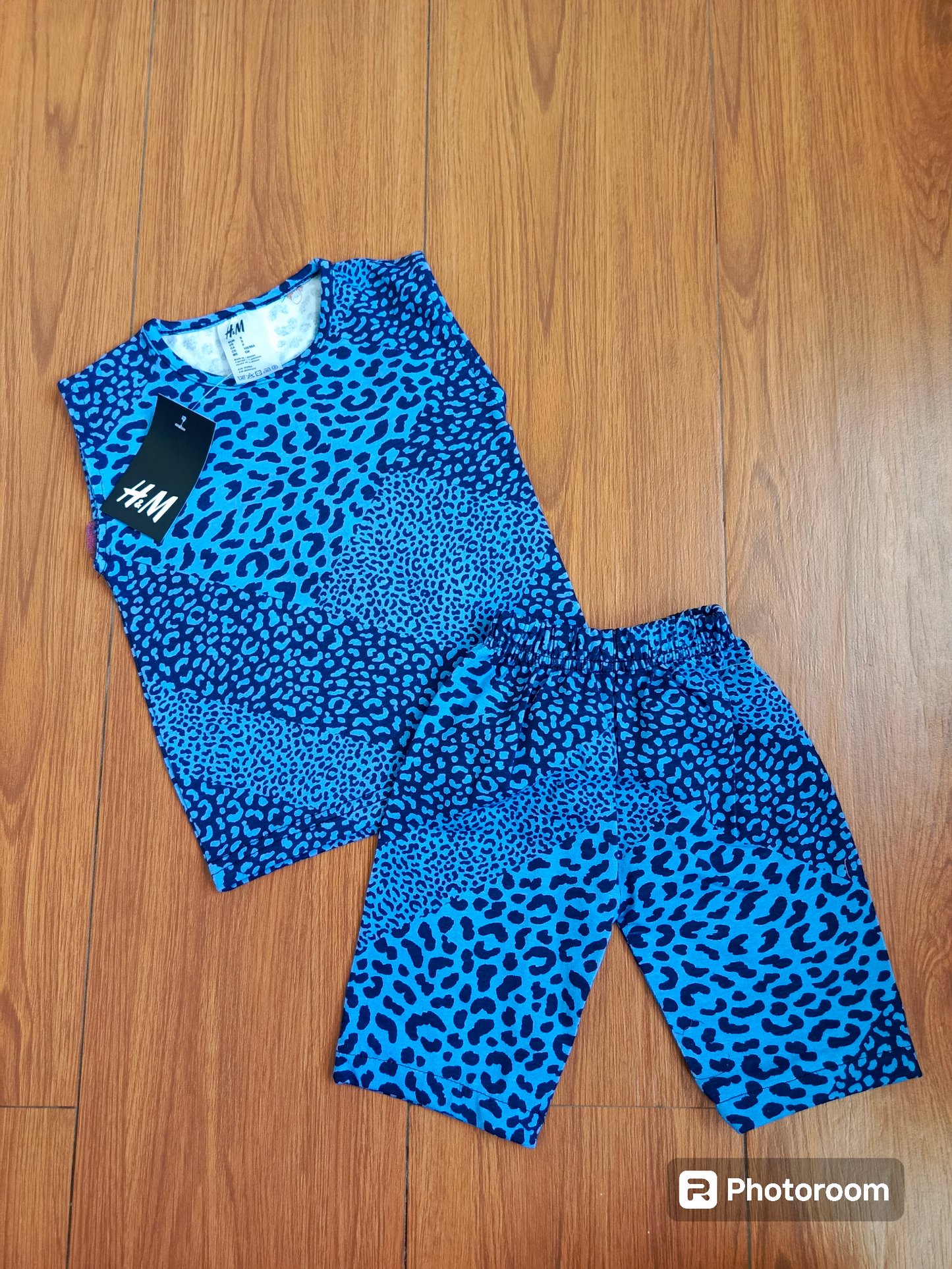 Blue cheeta sando suit