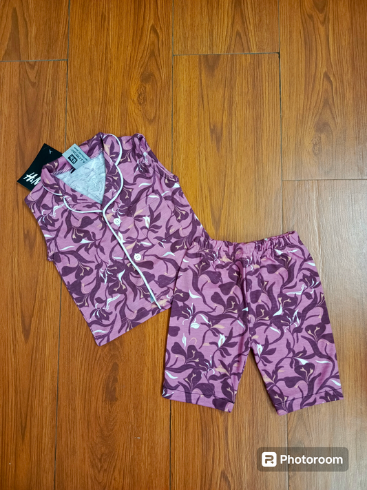 Tea pink sando button suit