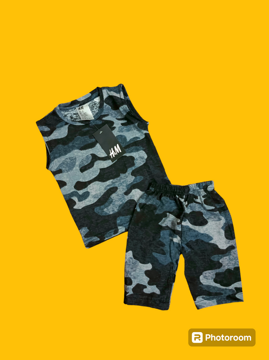 Dark grey camo sando suits