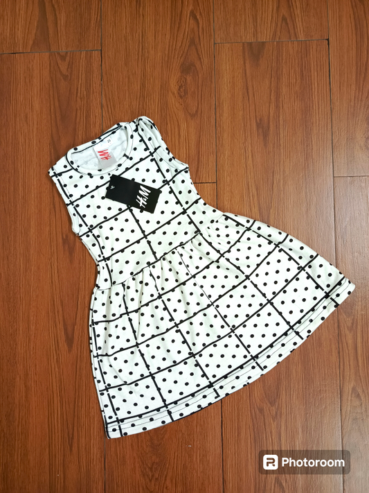 White polka baby frock