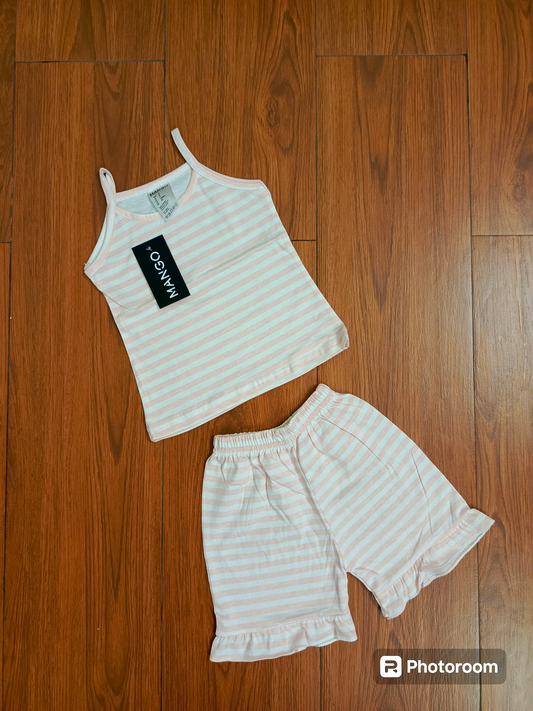 Peach stripe tanktop set