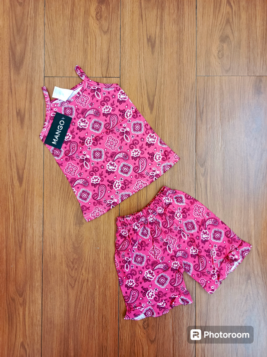 Pink floral tanktop set