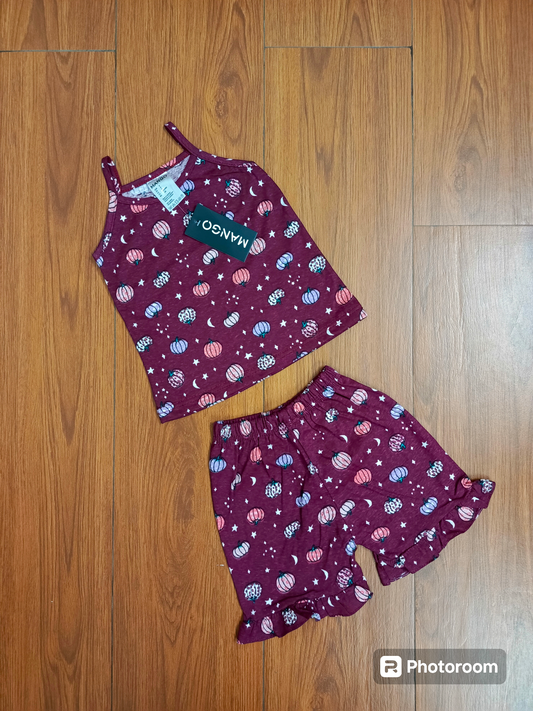 Maroon veg tanktop set