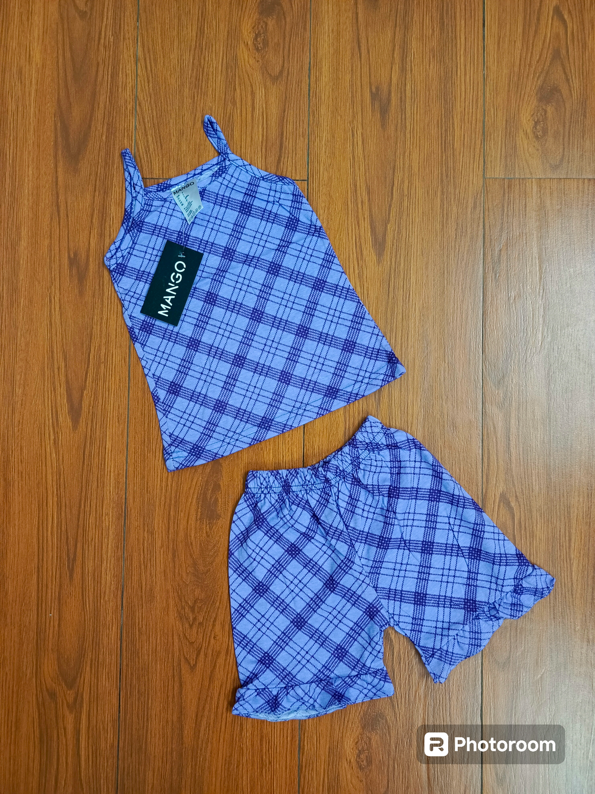 Purple check tanktop set