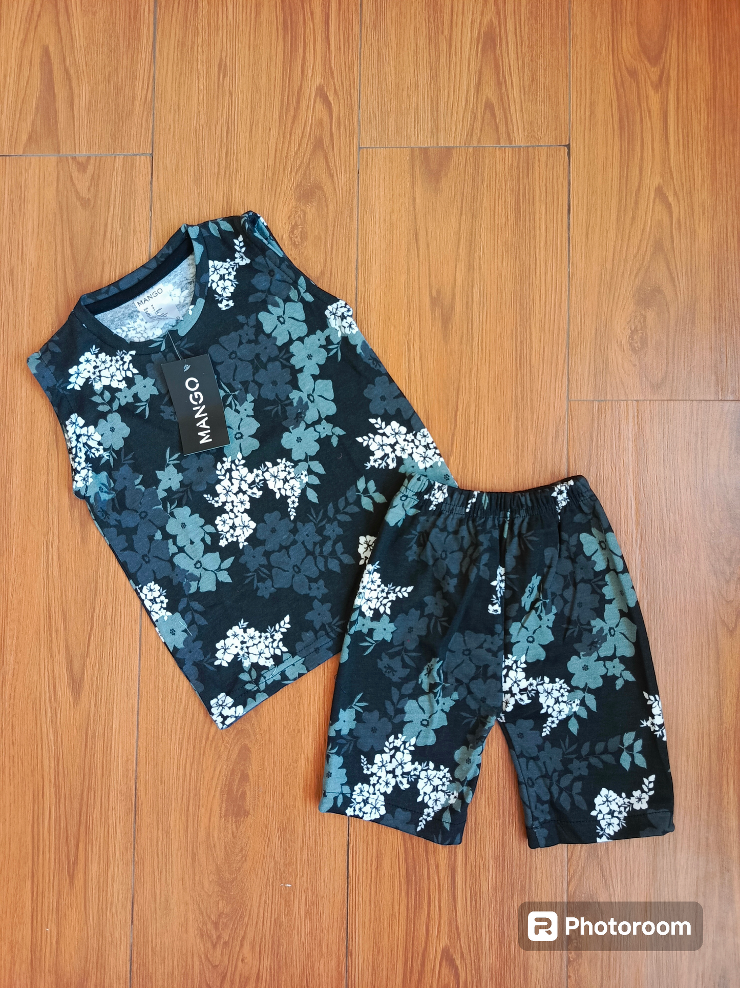 Black floral sando suit