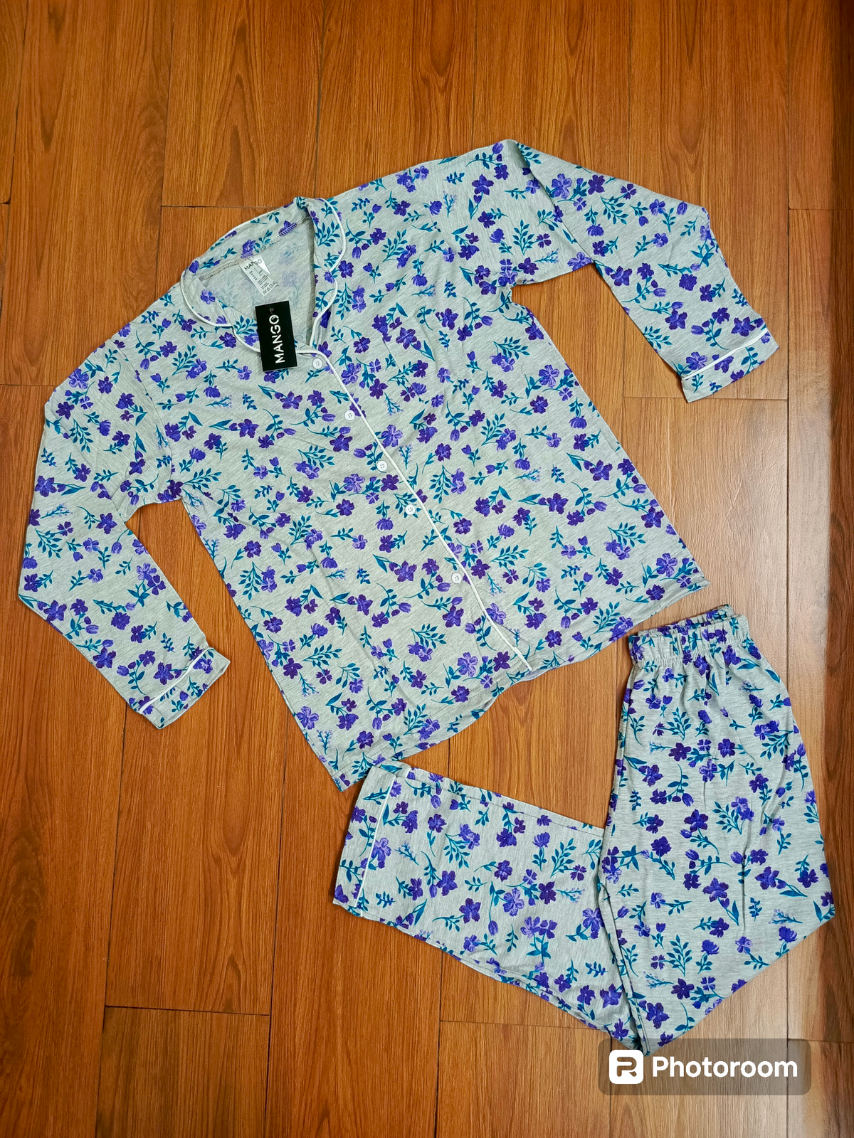 Purple flower ladies pajama suits