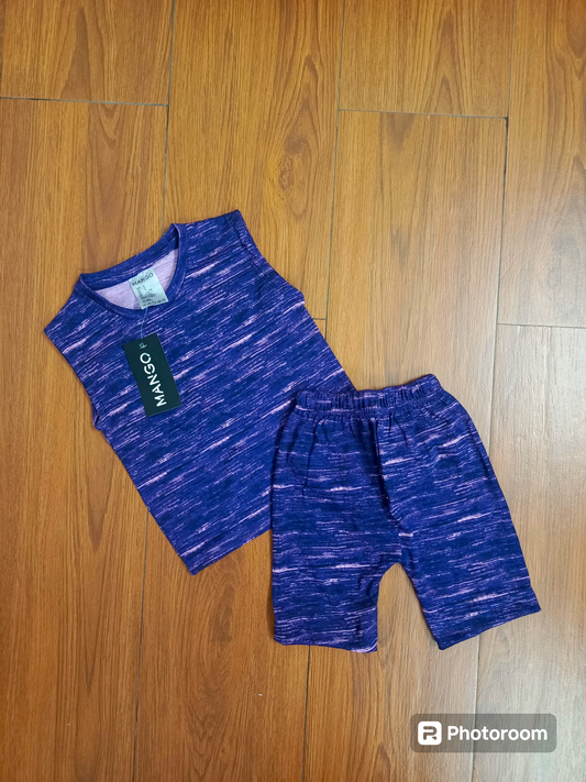 Purple 2 tone sando suit