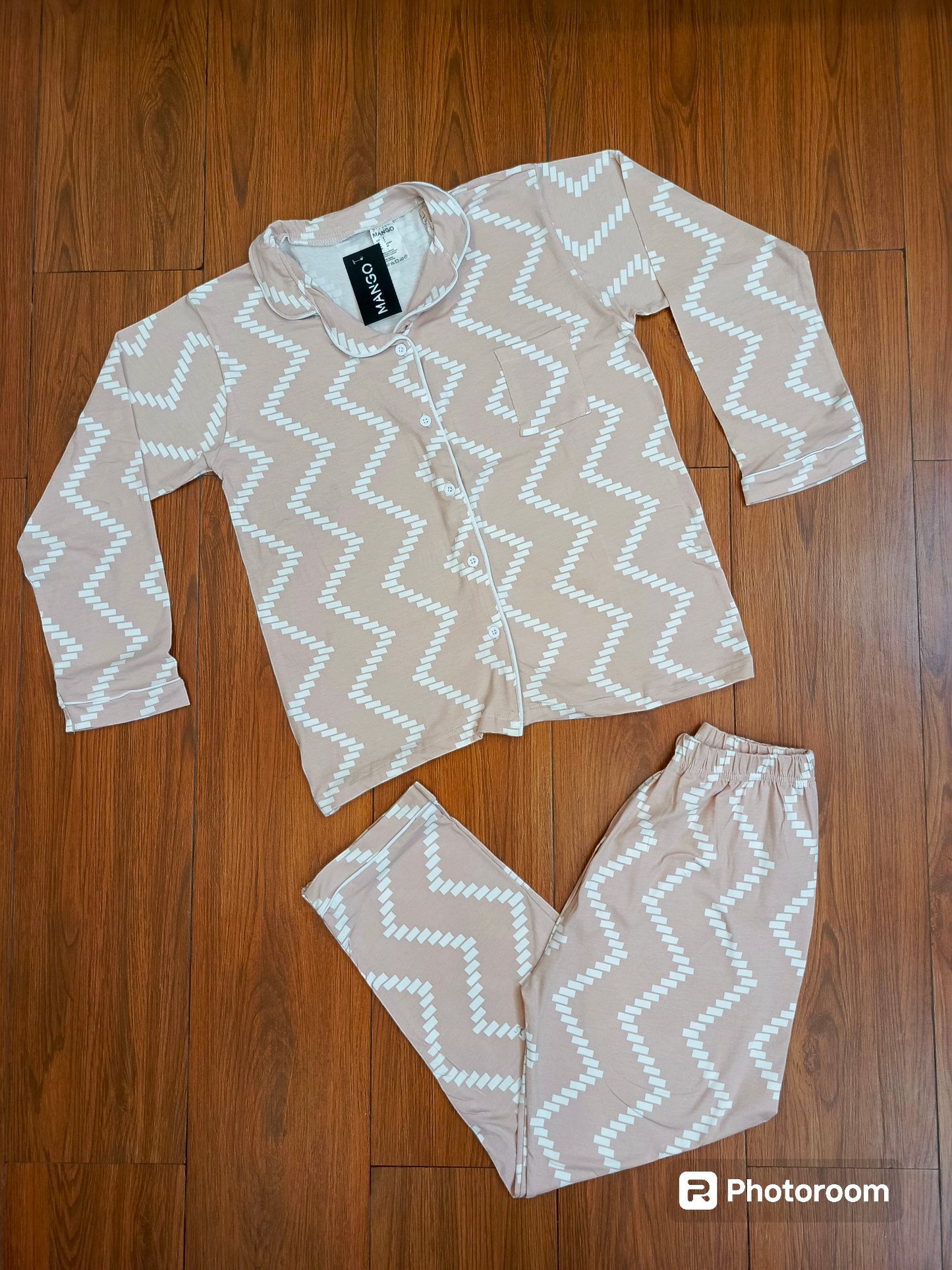 Peach white zigzag fullsleeves