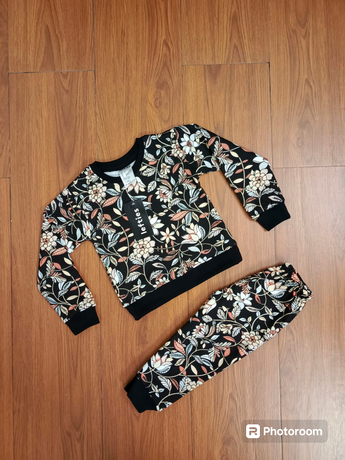 Black floral baby tracksuit