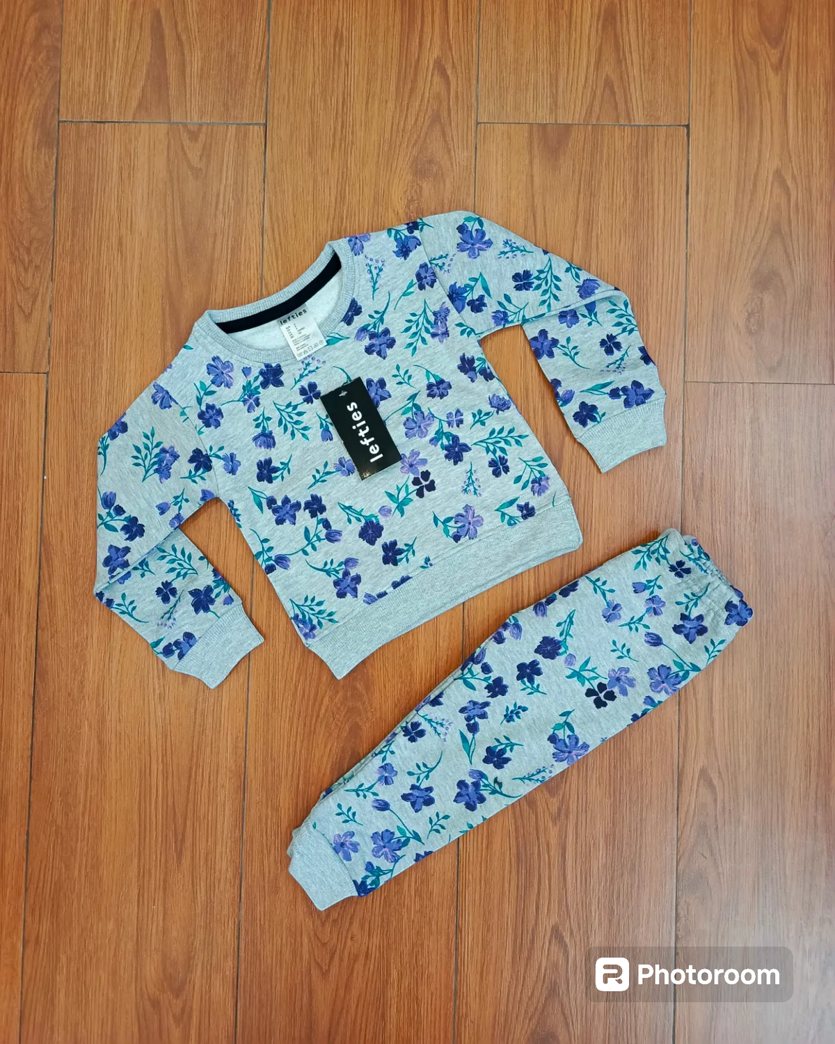 Grey purple flower tracksuit