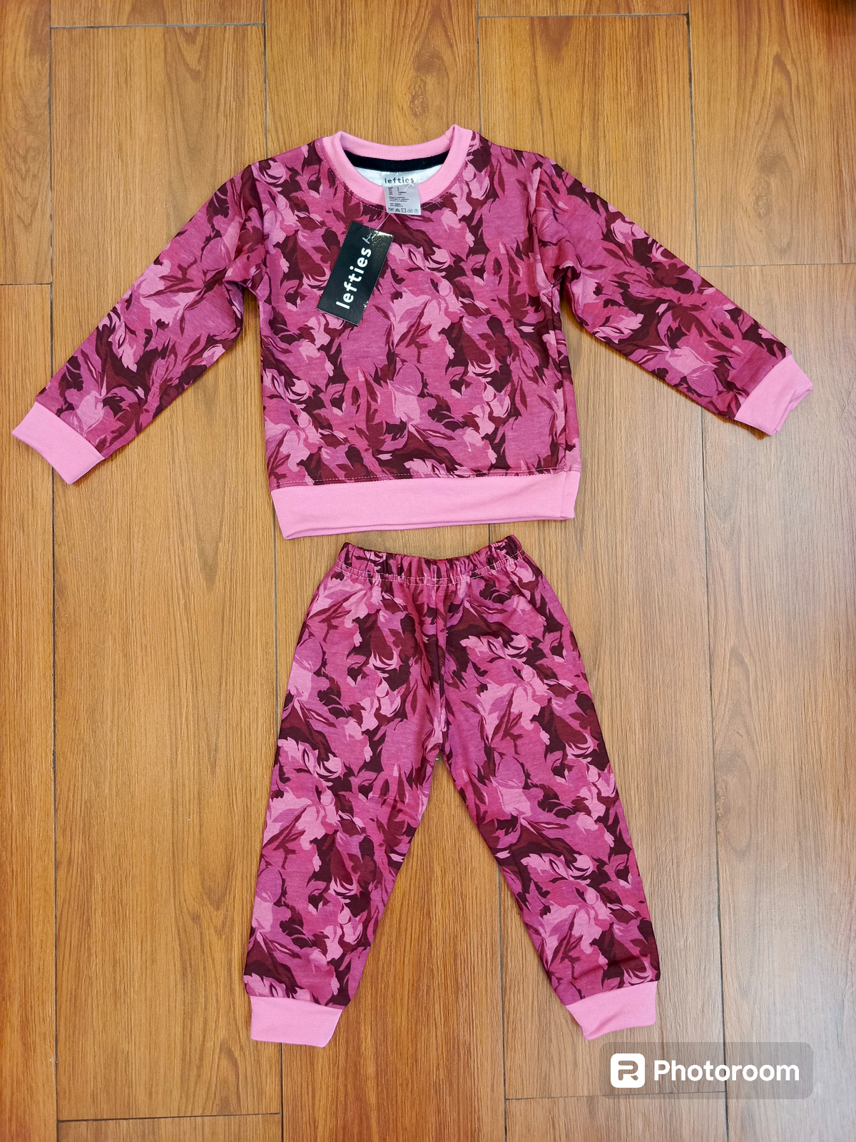 Pink floral baby tracksuit