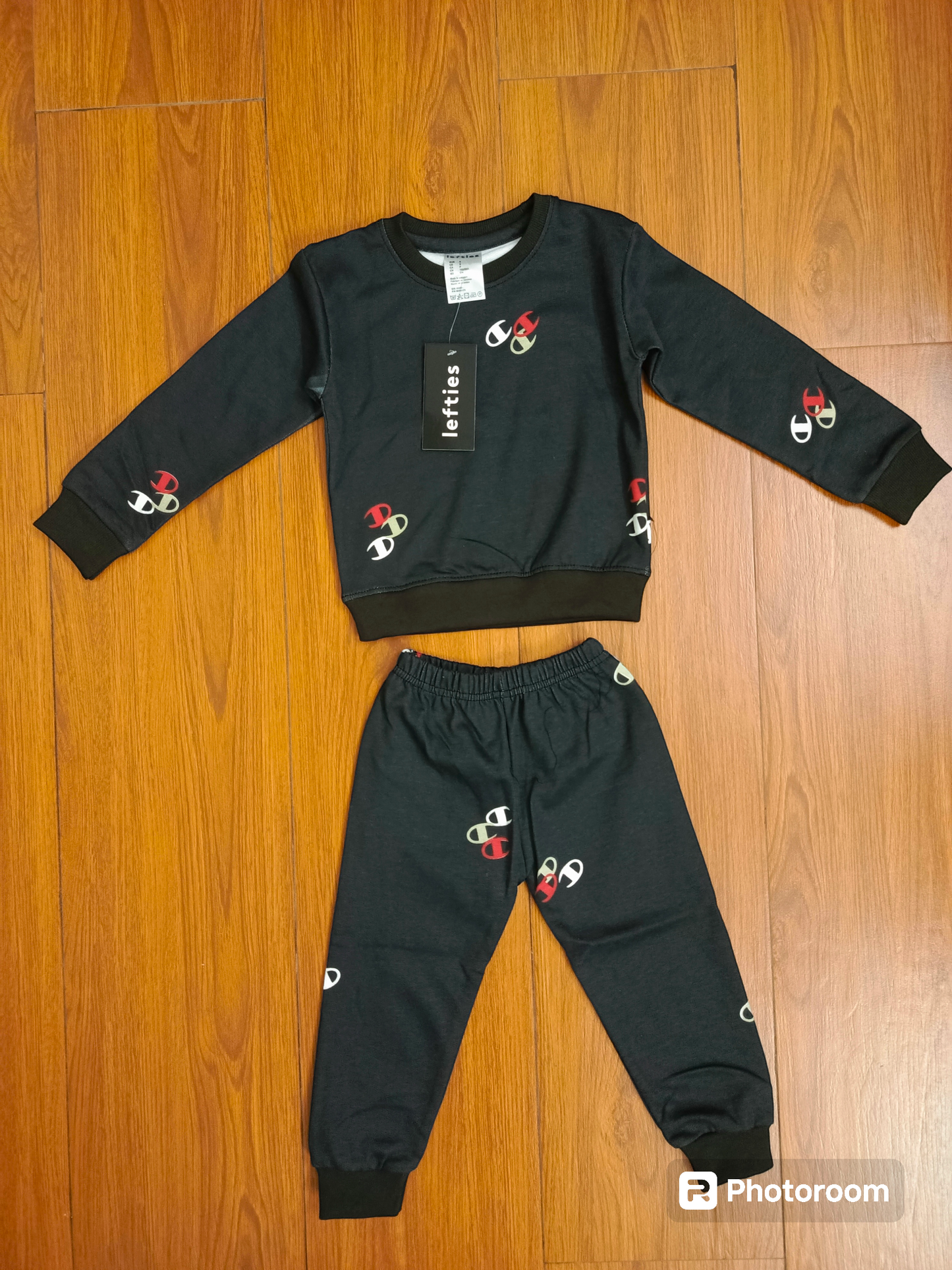 Black champ fleece tracksuit